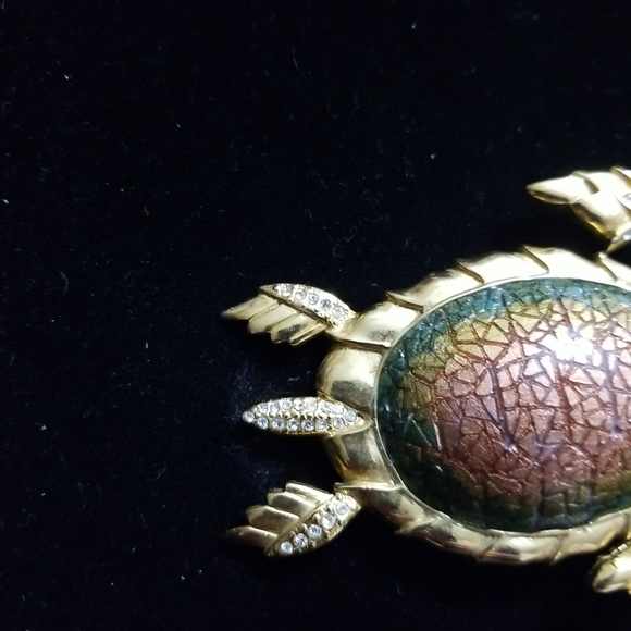 Vintage signed SJ Sea Turtle brooch - Picture 2 of 14